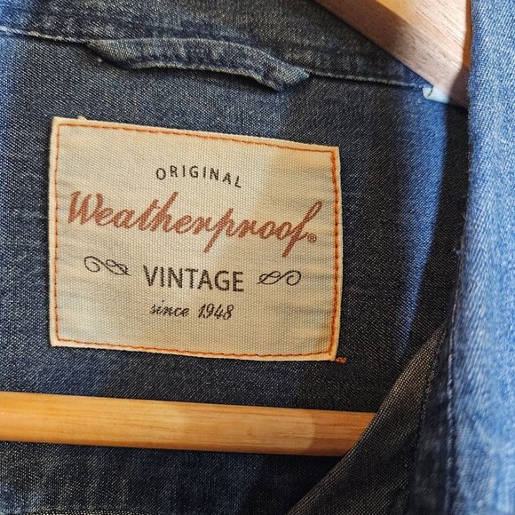 Weatherproof Vintage Men's Denim Long Sleeve Button-Up Shirt Casual Business - Picture 6 of 13